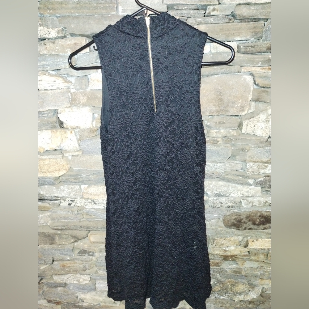 Audrey black lace dress, mock turtleneck, soft lace size s - Picture 2 of 8
